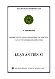 Luận án Tiến sĩ Quản trị kinh doanh: Nghiên cứu tài chính cho chuỗi giá trị sữa tươi tại khu vực đồng bằng sông Hồng