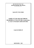 Luận án Tiến sĩ Công nghệ: Nghiên cứu thu nhận polyphenol, chlorophyll từ rau má thìa (Centella asiatica (L.) Urb) và ứng dụng trong đồ uống