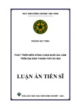 Luận án Tiến sĩ Kinh tế: Phát triển bền vững chăn nuôi gia cầm trên địa bàn thành phố Hà Nội