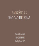 Bài giảng Phân tích tài chính: Bài 4.3 - Báo cáo thu nhập