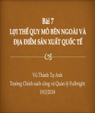 Bài giảng Chính sách ngoại thương: Bài 7 - Vũ Thành Tự Anh