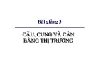 Bài giảng Kinh tế học vi mô dành cho chính sách công: Bài 3 - Cung, cầu và cán cân thị trường (2021)