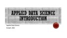 Lecture Applied data science: Application