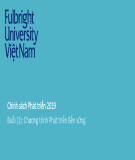 Bài giảng Chính sách phát triển: Buổi 1 - Chương trình Phát triển bền vững (Năm 2019)