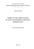 Luận án Tiến sĩ Du lịch: Nghiên cứu phát triển sản phẩm du lịch có trách nhiệm tại Phú Quốc, tỉnh Kiên Giang