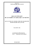 Đề tài nghiên cứu khoa học: Quản lý công tác Giáo dục thể chất cho sinh viên Trường Đại học Nội vụ Hà Nội