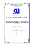 Đề tài nghiên cứu khoa học: Nâng cao ý thức rèn luyện, tu dưỡng đạo đức của sinh viên năm thứ nhất trường Đại học Nội Vụ Hà Nội