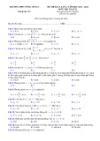 Đề thi KSCL môn Toán lớp 11 năm 2023-2024 có đáp án (Lần 1) - Trường THPT Nông Cống 3, Thanh Hóa