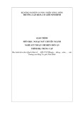 Giáo trình Ngoại ngữ chuyên ngành (Nghề: Kỹ thuật chế biến món ăn - Trung cấp) - Trường Cao đẳng Cơ giới Ninh Bình (2021)