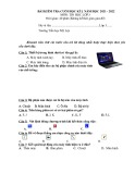 Đề thi học kì 1 môn Tin học lớp 3 năm 2021-2022 có đáp án - Trường Tiểu học Mỹ Lộc