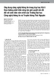 Ứng dụng công nghệ thông tin trong dạy học Vật lí theo hướng phát triển năng lực giải quyết vấn đề đối với sinh viên năm nhất của Trường Đại học Công nghệ thông tin và Truyền thông Thái Nguyên