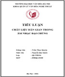 Tiểu luận: Chất liệu dân gian trong Âm nhạc đại chúng