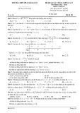 Đề thi khảo sát chất lượng môn Toán lớp 12 năm 2023-2024 có đáp án - Trường THPT Phan Đăng Lưu (Lần 1)