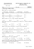 Đề thi học kì 1 môn Toán lớp 11 năm 2022-2023 - Trường PTDTNT THCS&THPT Nước Oa
