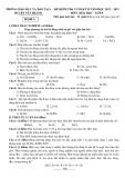 Đề thi học kì 2 môn Hoá học lớp 8 năm 2022-2023 - Phòng GD&ĐT Núi Thành