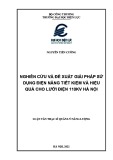 Luận văn Thạc sĩ Quản lý năng lượng: Nghiên cứu và đề xuất giải pháp sử dụng điện năng tiết kiệm và hiệu quả cho lưới điện 110 kV Hà Nội