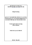 Tóm tắt Luận án Tiến sĩ Quản lý xây dựng: Quản lý vận hành nhà chung cư cao tầng thương mại của các doanh nghiệp quản lý vận hành trên địa bàn thành phố Hà Nội