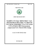 Luận án Tiến sĩ Dược học: Nghiên cứu đặc điểm thực vật, thành phần hóa học và một số tác dụng sinh học của cây Giảo cổ lam quả dẹt (Gynostemma compressum X.X. Chen & D.R. Liang)