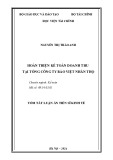 Tóm tắt Luận án Tiến sĩ Kinh tế: Hoàn thiện kế toán doanh thu tại Tổng công ty Bảo Việt Nhân thọ