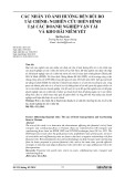 Các nhân tố ảnh hưởng đến rủi ro tài chính: Nghiên cứu điển hình tại các doanh nghiệp vận tải và kho bãi niêm yết