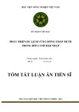 Tóm tắt Luận án Tiến sĩ Kinh tế phát triển: Phát triển du lịch vùng Đồng Tháp Mười trong bối cảnh hội nhập