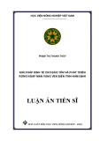 Luận án Tiến sĩ Kinh tế phát triển: Giải pháp kinh tế cho bảo tồn và phát triển rừng ngập mặn vùng ven biển tỉnh Nam Định