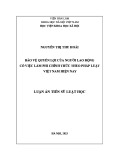 Luận án Tiến sĩ Luật học: Bảo vệ quyền lợi của người lao động có việc làm phi chính thức theo pháp luật Việt Nam hiện nay