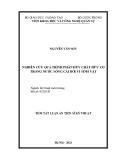 Tóm tắt Luận án Tiến sĩ Kỹ thuật: Nghiên cứu quá trình phân hủy chất hữu cơ trong nước sông cái bởi vi sinh vật