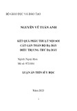 Tóm tắt Luận án Tiến sĩ Y học: Kết quả phẫu thuật nội soi cắt gần toàn bộ dạ dày điều trị ung thư dạ dày