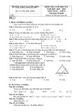 Đề thi học kì 1 môn Toán lớp 8 năm 2023-2024 có đáp án - Trường THCS Nguyễn Hiền, Phú Ninh