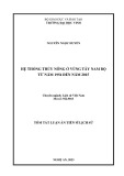 Tóm tắt Luận án Tiến sĩ Lịch sử: Hệ thống thuỷ nông ở vùng Tây Nam Bộ từ năm 1954 đến năm 2015