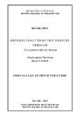 Tóm tắt Luận án Tiến sĩ Tâm lý học: Khó khăn tâm lý trong thực hành chủ nhiệm lớp của sinh viên sư phạm