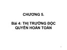 Bài giảng Kinh tế vi mô I (Micro-economics I) - Chương 5.2: Cạnh tranh và độc quyền (tiếp theo)