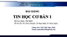 Bài giảng Tin học cơ bản 1: Chương 1.2 - ThS. Mai Ngọc Tuấn