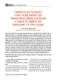 Chính sách ứng dụng công nghệ thông tin trong phát triển sản phẩm và dịch vụ thông tin khoa học và công nghệ