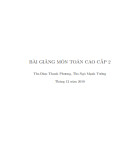 Bài giảng Toán cao cấp 2: Phần 1 - ThS. Đàm Thanh Phương, ThS. Ngô Mạnh Tưởng