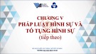 Bài giảng Pháp luật đại cương - Chương 5: Pháp luật hình sự và tố tụng hình sự (tt1)