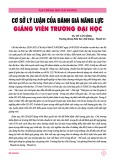 Cơ sở lý luận của đánh giá năng lực giảng viên trường đại học