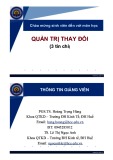 Bài giảng Quản trị thay đổi: Chương 1 - PGS.TS. Hoàng Trọng Hùng