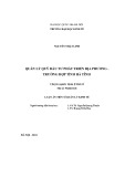 Luận án Tiến sĩ Quản lý kinh tế: Quản lý Quỹ Đầu tư phát triển địa phương - Trường hợp tỉnh Hà Tĩnh