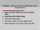 Bài giảng Kinh doanh nhà hàng: Chương 3 - Những kỹ năng và kiến thức phục vụ khác hàng