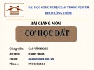 Bài giảng Cơ học đất: Chương 2a - Cao Văn Đoàn