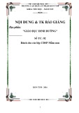 Bài giảng Giáo dục dinh dưỡng  - Trường Cao đẳng Sư phạm Kon Tum